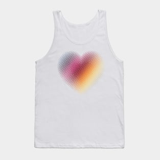 Linear Gradient on Halftone Heart (White/Clear) Tank Top